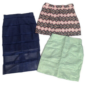 3pc Women's Size XS Extra Small Skirt Bundle Hutch J Crew Natural Fabric